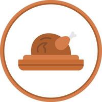 Turkey Flat Circle Icon vector