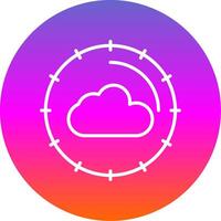 nube informática línea degradado circulo icono vector