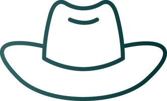 icono de degradado de línea de sombrero de vaquero vector