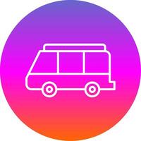 Minibus Line Gradient Circle Icon vector