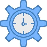 Time Manage Line Filled Blue Icon vector