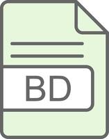 BD File Format Fillay Icon Design vector