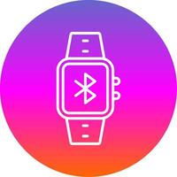 Bluetooth Line Gradient Circle Icon vector