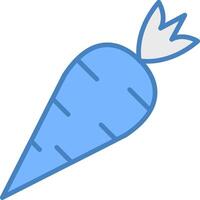 Carrot Line Filled Blue Icon vector