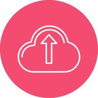 Cloud Uploading Multi Color Circle Icon vector