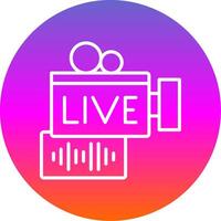 Live Stream Line Gradient Circle Icon vector