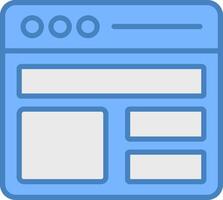 Layout Line Filled Blue Icon vector