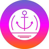 Anchor Glyph Gradient Circle Icon Design vector