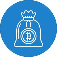 Bitcoin Bag Multi Color Circle Icon vector