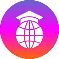 Study Abroad Glyph Gradient Circle Icon Design vector