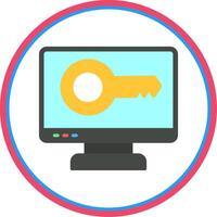 Computer Keys Flat Circle Icon vector