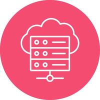 Cloud Database Multi Color Circle Icon vector