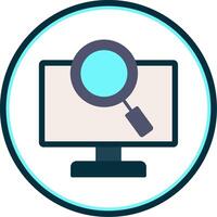 Computer Scan Flat Circle Icon vector