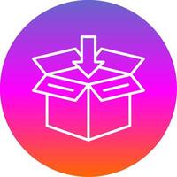 Open Box Line Gradient Circle Icon vector