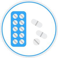 Pills Flat Circle Icon vector