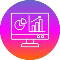 Business Data Line Gradient Circle Icon vector