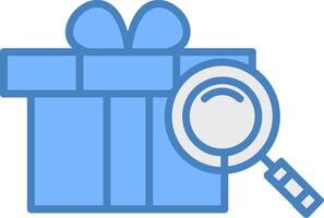 Gift Line Filled Blue Icon vector