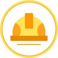 Helmet Flat Circle Icon vector
