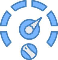 Gauge Line Filled Blue Icon vector