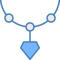 Locket Line Filled Blue Icon vector