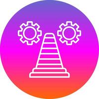 Traffic Cone Line Gradient Circle Icon vector