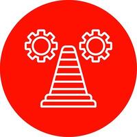 Traffic Cone Multi Color Circle Icon vector