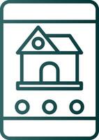 Real Estate App Line Gradient Icon vector