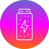 Battery Status Line Gradient Circle Icon vector