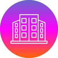 oficina edificio línea degradado circulo icono vector