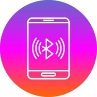 Bluetooth Line Gradient Circle Icon vector