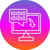 Binary Code Line Gradient Circle Icon vector