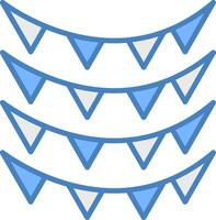 Celebration Flag Line Filled Blue Icon vector