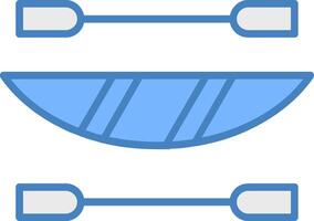 Kayak Line Filled Blue Icon vector