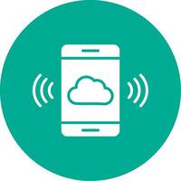 Mobile Cloud Multi Color Circle Icon vector