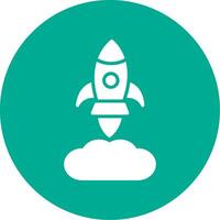 Rocket Launch Multi Color Circle Icon vector