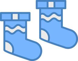 Socks Line Filled Blue Icon vector