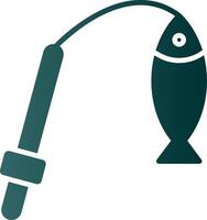 icono de gradiente de glifo de pesca vector