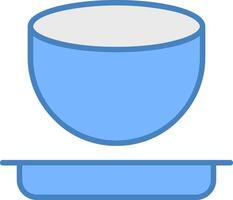 Bowl Line Filled Blue Icon vector