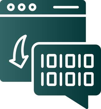 binario código glifo degradado icono vector