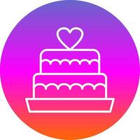 Wedding Cake Line Gradient Circle Icon vector