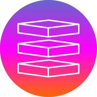 Layers Line Gradient Circle Icon vector