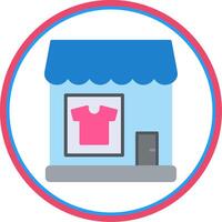 ropa tienda plano circulo icono vector