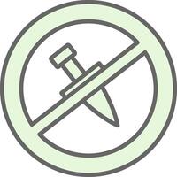 No cuchillo relleno icono diseño vector