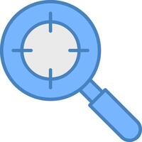 Keyword Targeting Line Filled Blue Icon vector