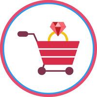 Shopping Cart Flat Circle Icon vector