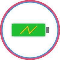 Charging Battery Flat Circle Icon vector