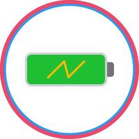 Charging Battery Flat Circle Icon vector