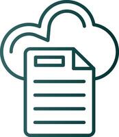 Cloud Data Line Gradient Icon vector