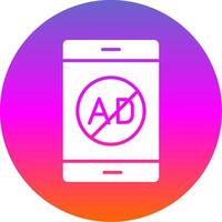 Ad Blocker Glyph Gradient Circle Icon Design vector