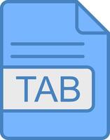 TAB File Format Line Filled Blue Icon vector